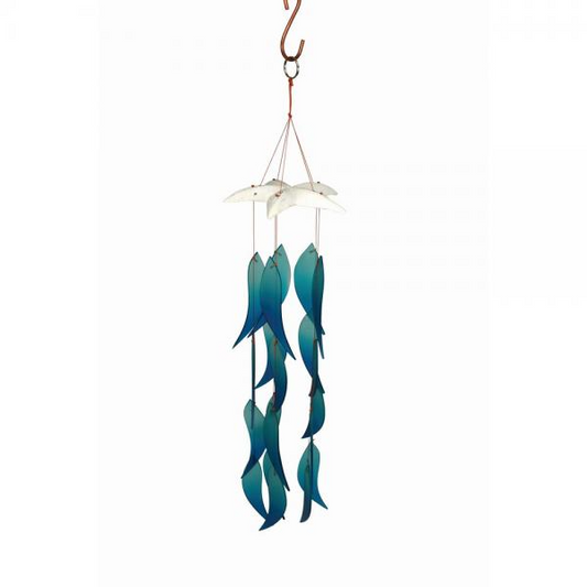 Fish Catch Wind Glass Chime - 30-in - Mellow Monkey