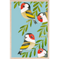 Goldfinches Wooden Postcard - Matt Sewell Birds - Mellow Monkey