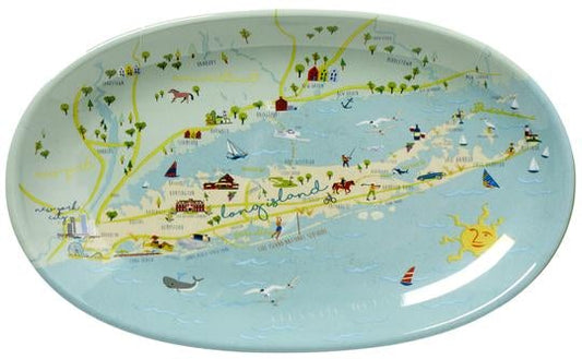 Long Island and Southern Connecticut Map Tidbit Tray - Mellow Monkey