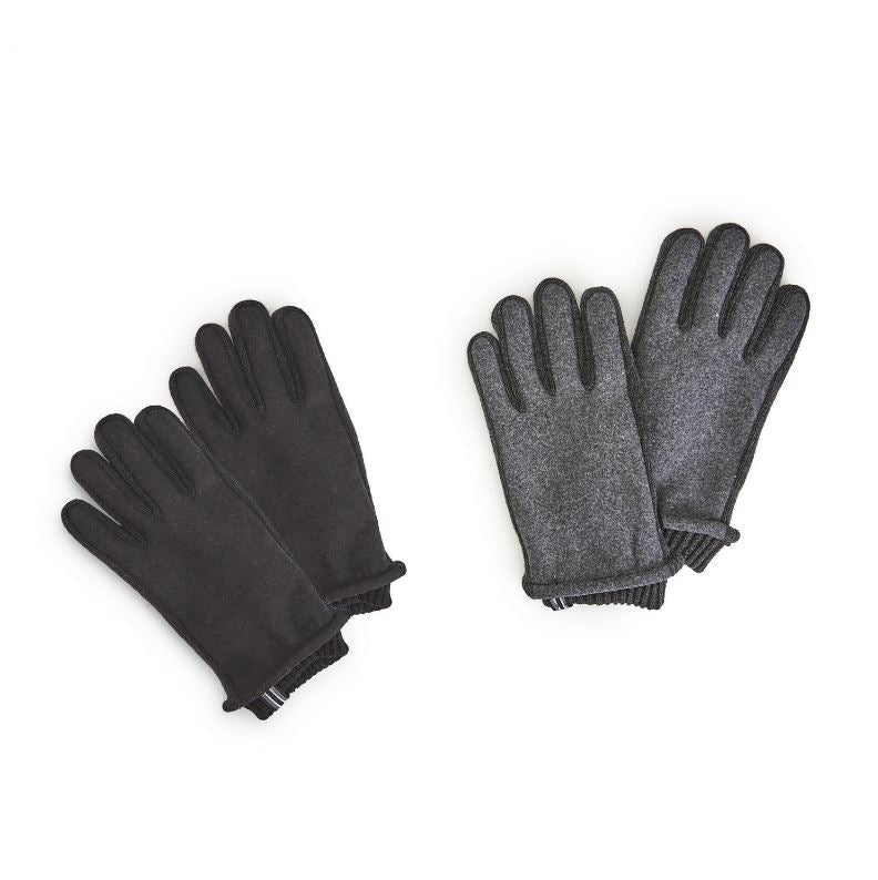 Glacier Pair of Men's Flannel Gloves with Sweater Cuff Detail Mellow