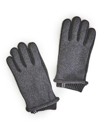 Glacier Pair of Men's Flannel Gloves with Sweater Cuff Detail - Mellow Monkey
