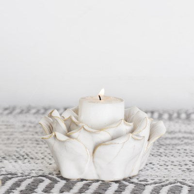 Lotus Flower Votive Candle Holder - 4-3/8-in - Mellow Monkey
