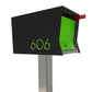 Retrobox Mailbox - Jet Black and Lime Green - Mellow Monkey
