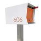 Retrobox Mailbox - Arctic White and Orange - Mellow Monkey