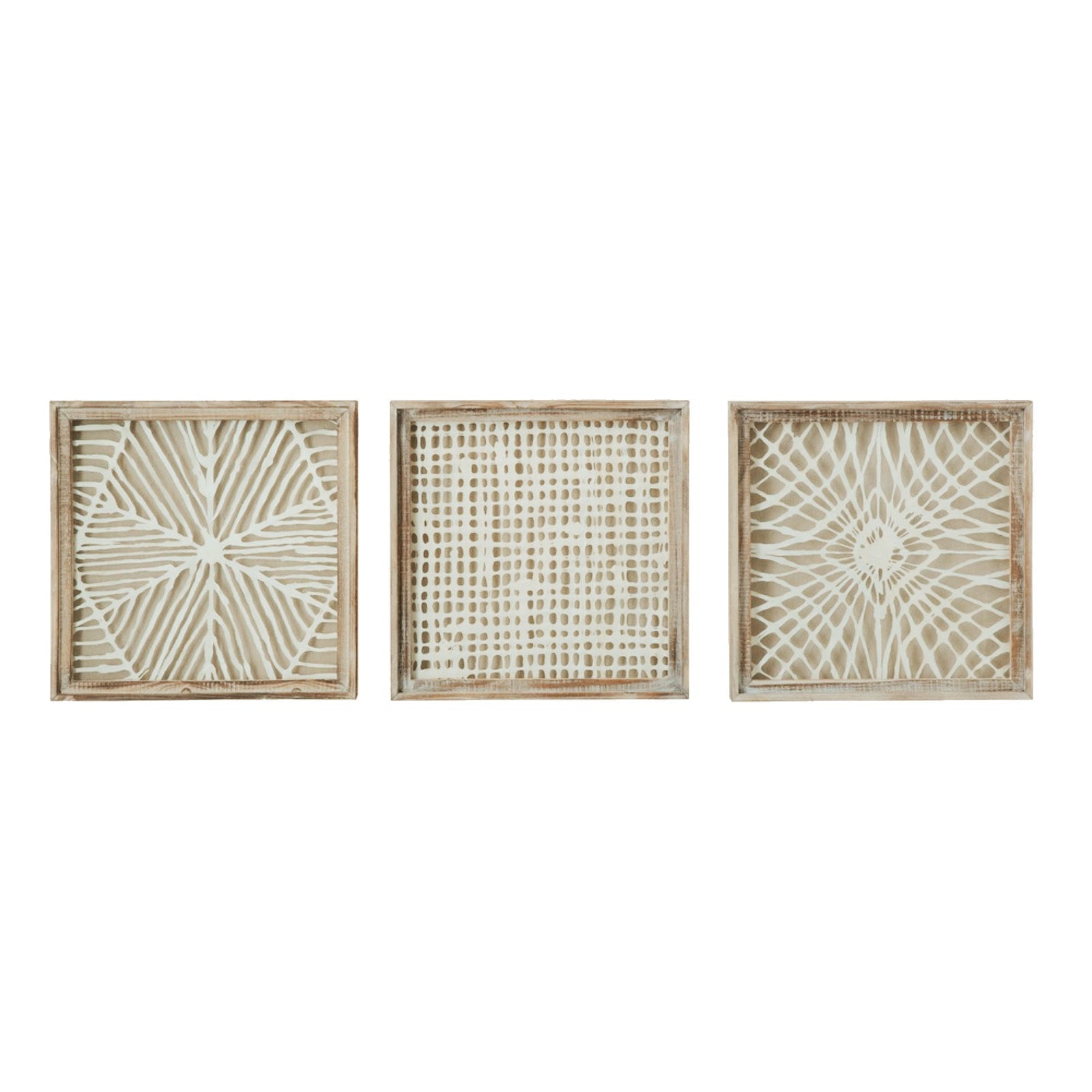 Handmade Wood Framed Abstract Paper Wall Decor - 19-1/2-in - 3 Styles - Mellow Monkey
