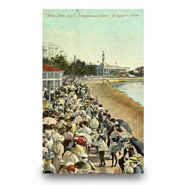 Baby Show Day Steeplechase Island Vintage Postcard