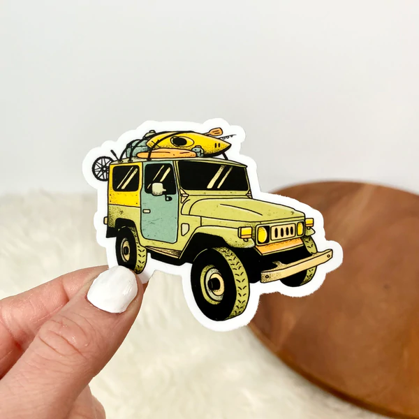Camping Jeep - Vinyl Decal Sticker - Mellow Monkey