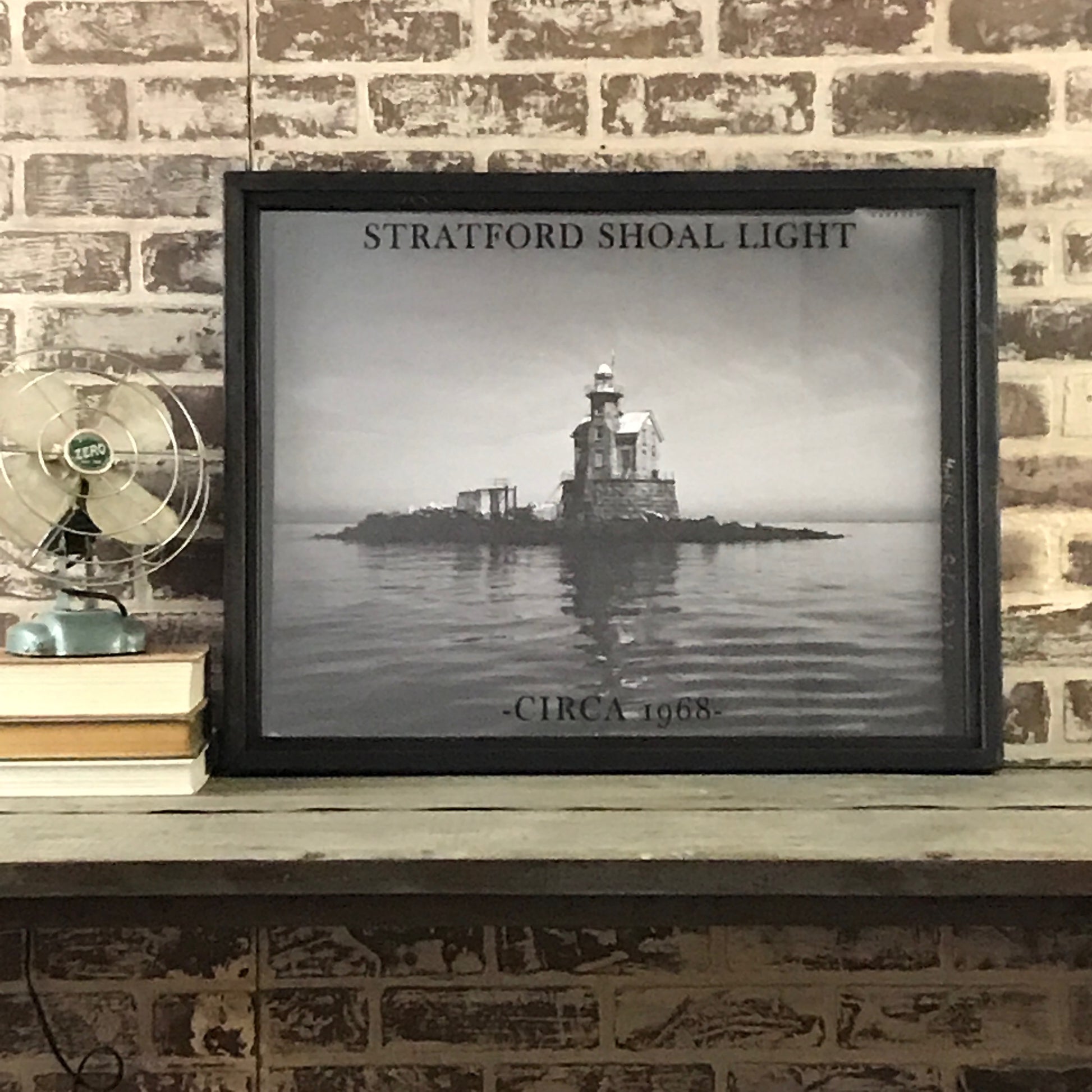 Stratford Shoals Light Reproduction Photo in Framed Shadowbox 26-1/2-in - Mellow Monkey