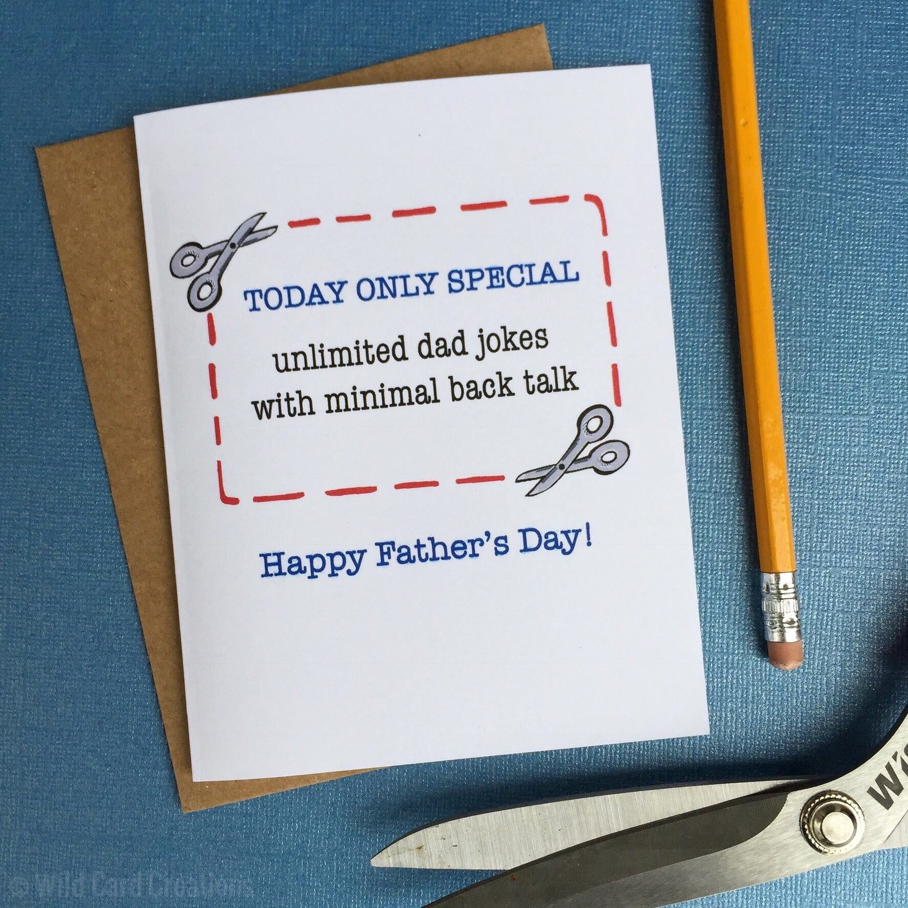 Today Only Special Unlimited Dad Jokes With Minimal Back Talk - Happy Father's Day Greeting Card - Mellow Monkey