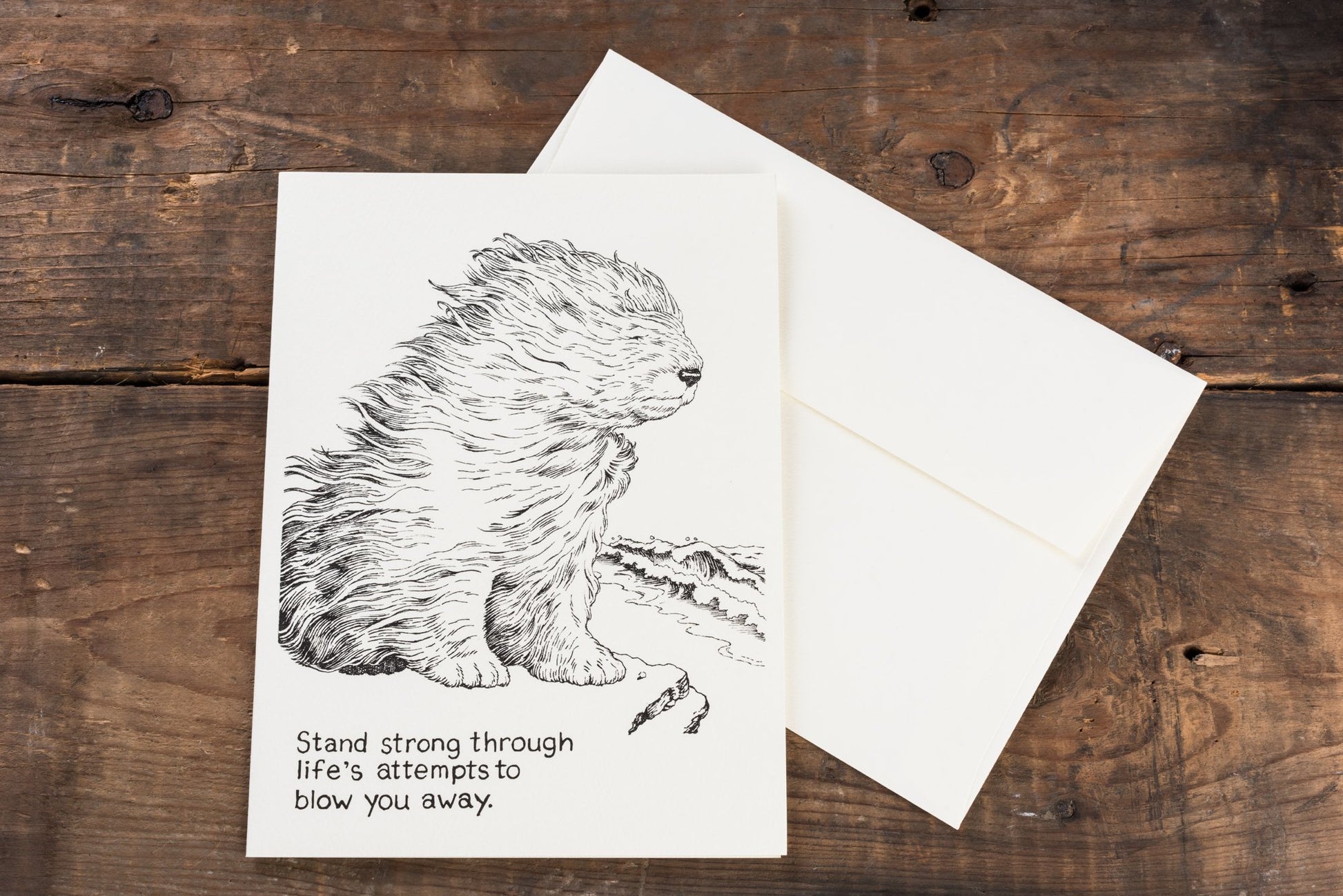 Stand Strong Through Life's Attempts To Blow You Away - Just the Motion - Greeting Card - Mellow Monkey