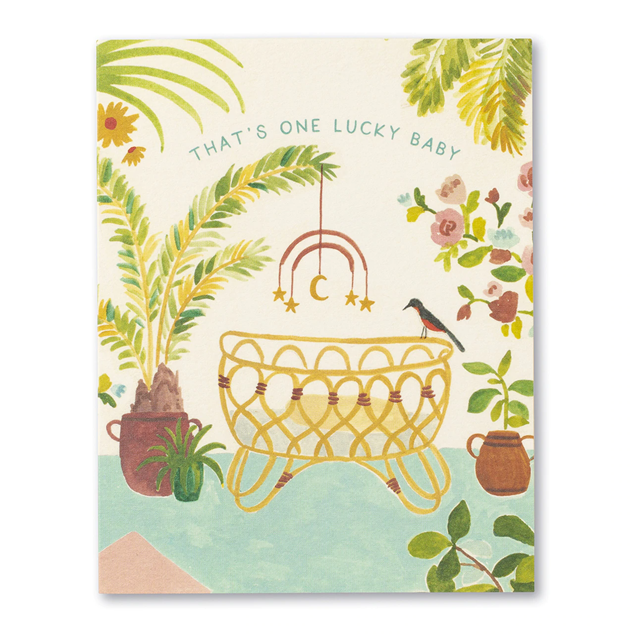 Love Muchly Greeting Card - New Baby - That's One Lucky Baby - Mellow Monkey