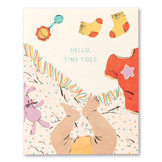 Love Muchly Greeting Card - New Baby - Hello, Tiny Toes - Mellow Monkey