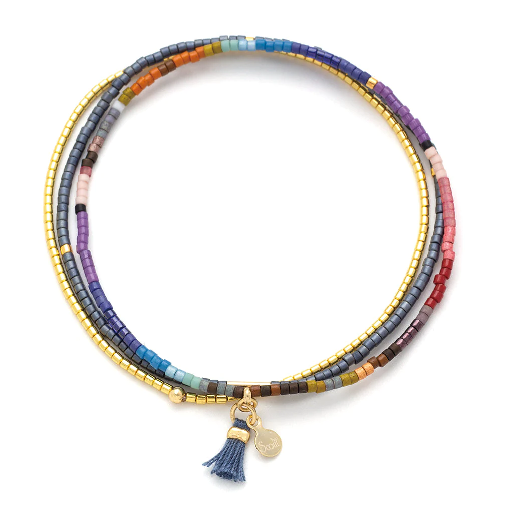 Chromacolor Miyuki Bracelet Trio - Dark/Gold - Mellow Monkey