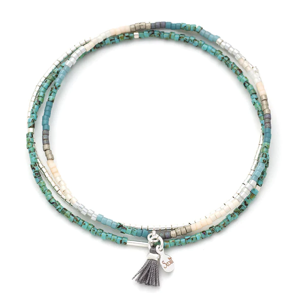 Chromacolor Miyuki Bracelet Trio - Turquoise/Silver - Mellow Monkey