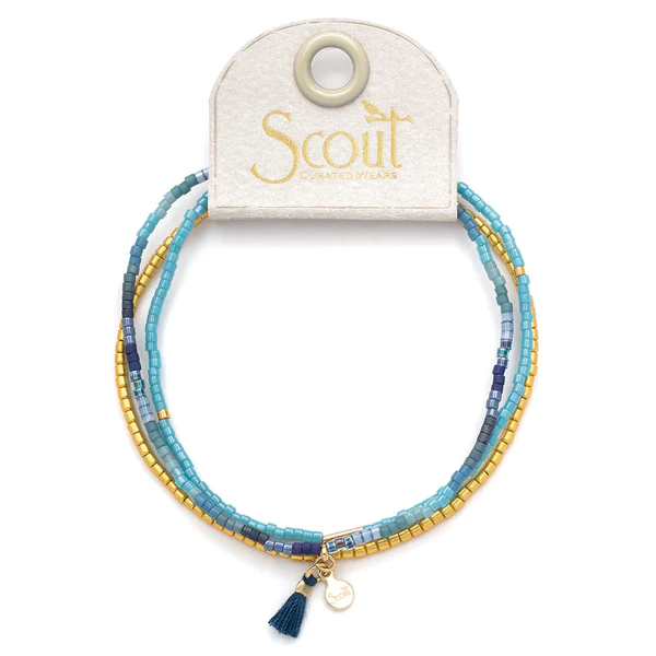 Chromacolor Miyuki Bracelet Trio - Cobalt/Gold - Mellow Monkey
