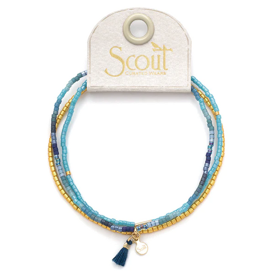 Chromacolor Miyuki Bracelet Trio - Cobalt/Gold - Mellow Monkey
