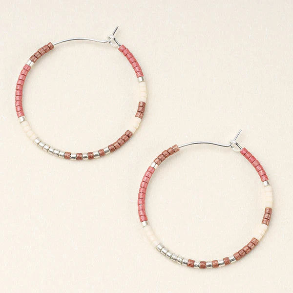 Chromacolor Miyuki  Hoops - Blush/Silver - Mellow Monkey