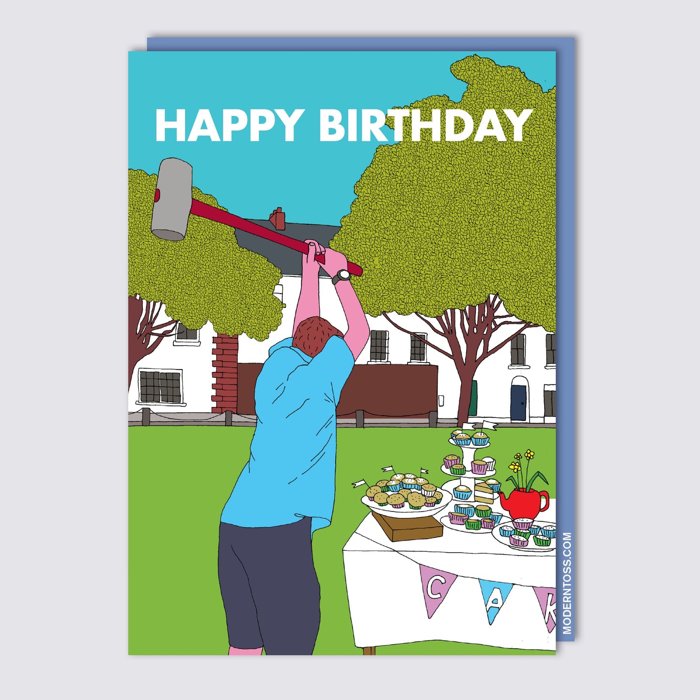 Modern Toss - Happy Birthday Cup Cake Mallet - Greeting Card - Mellow Monkey
