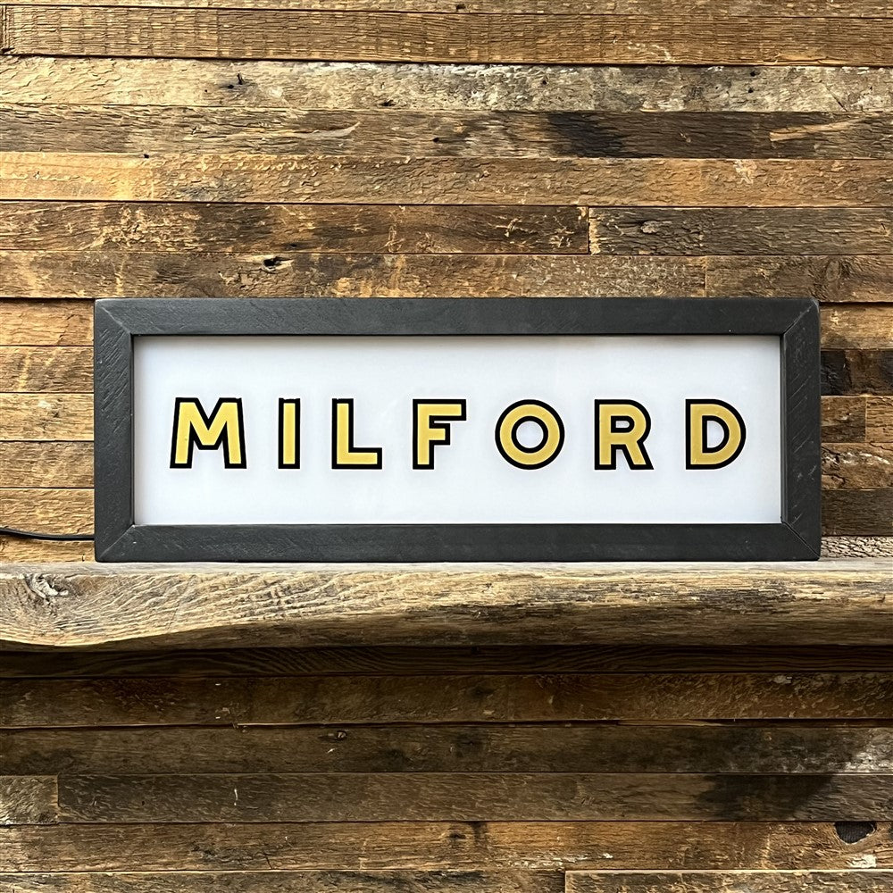 Milford Vintage Lighted Box Sign - 22-1/2-in - Mellow Monkey