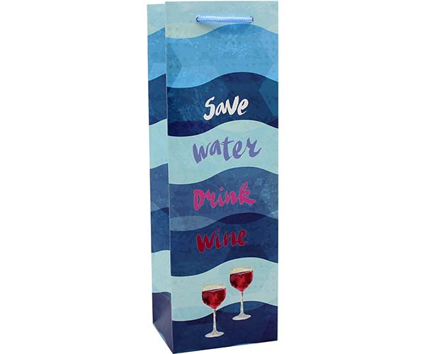 Save Water Drink Wine - Wine Gift Bag - Mellow Monkey