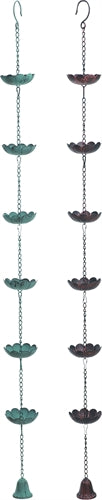 Metal Flower Rain Chain - 54-1/2-in - Mellow Monkey