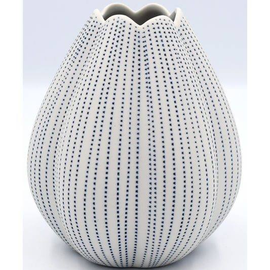 Porcelain Bud Vase - Blue On White - Mellow Monkey