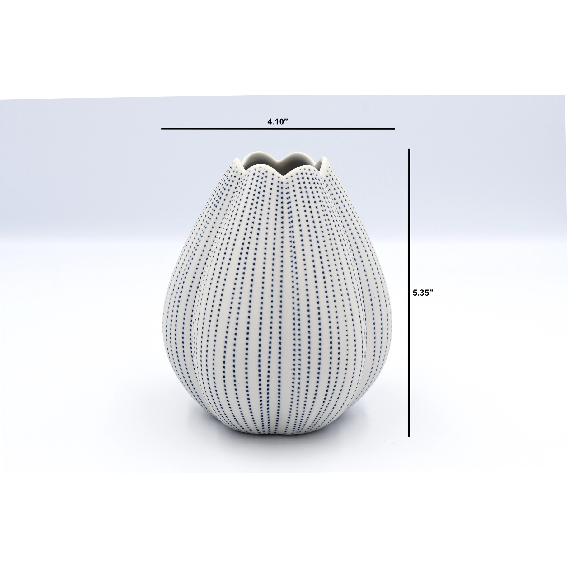 Porcelain Bud Vase - Blue On White - Mellow Monkey