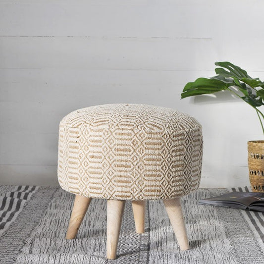 Neutral Pattern Printed Fabric Stool - 18-in - Mellow Monkey
