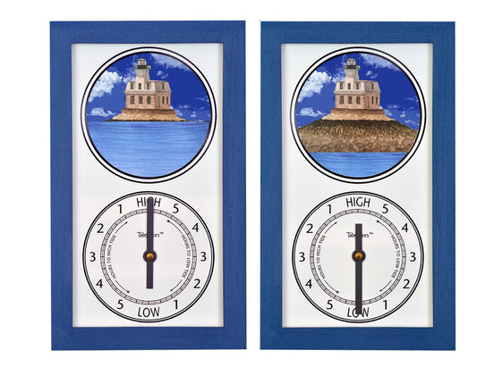 Tidepieces by Alan Winick - Penfield Light Lighthouse Fairfield CT - Tide Clock - Blue - Mellow Monkey