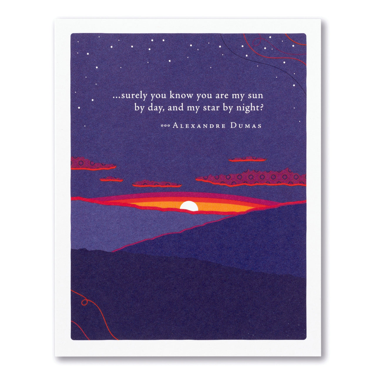 Positively Green Greeting Card - Anniversary - ...surely you know you are my sun by day, and my star by night? –Alexandre Dumas - Mellow Monkey