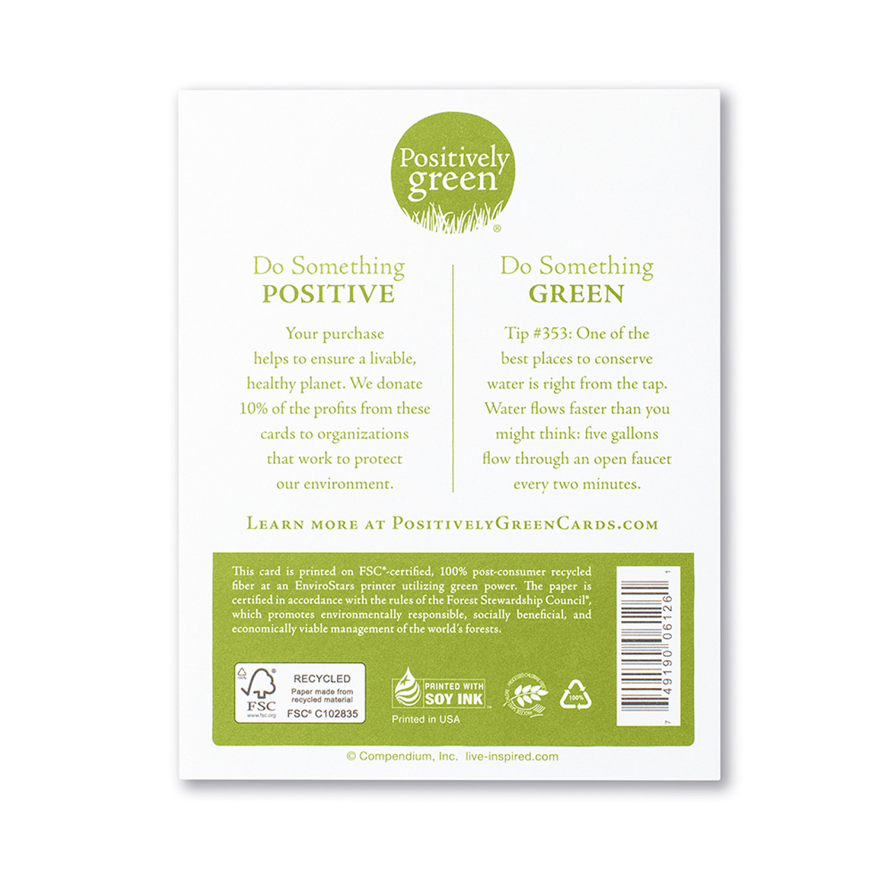 Positively Green Thank You Greeting Card - "Evermore thanks..." —William Shakespeare - Mellow Monkey
