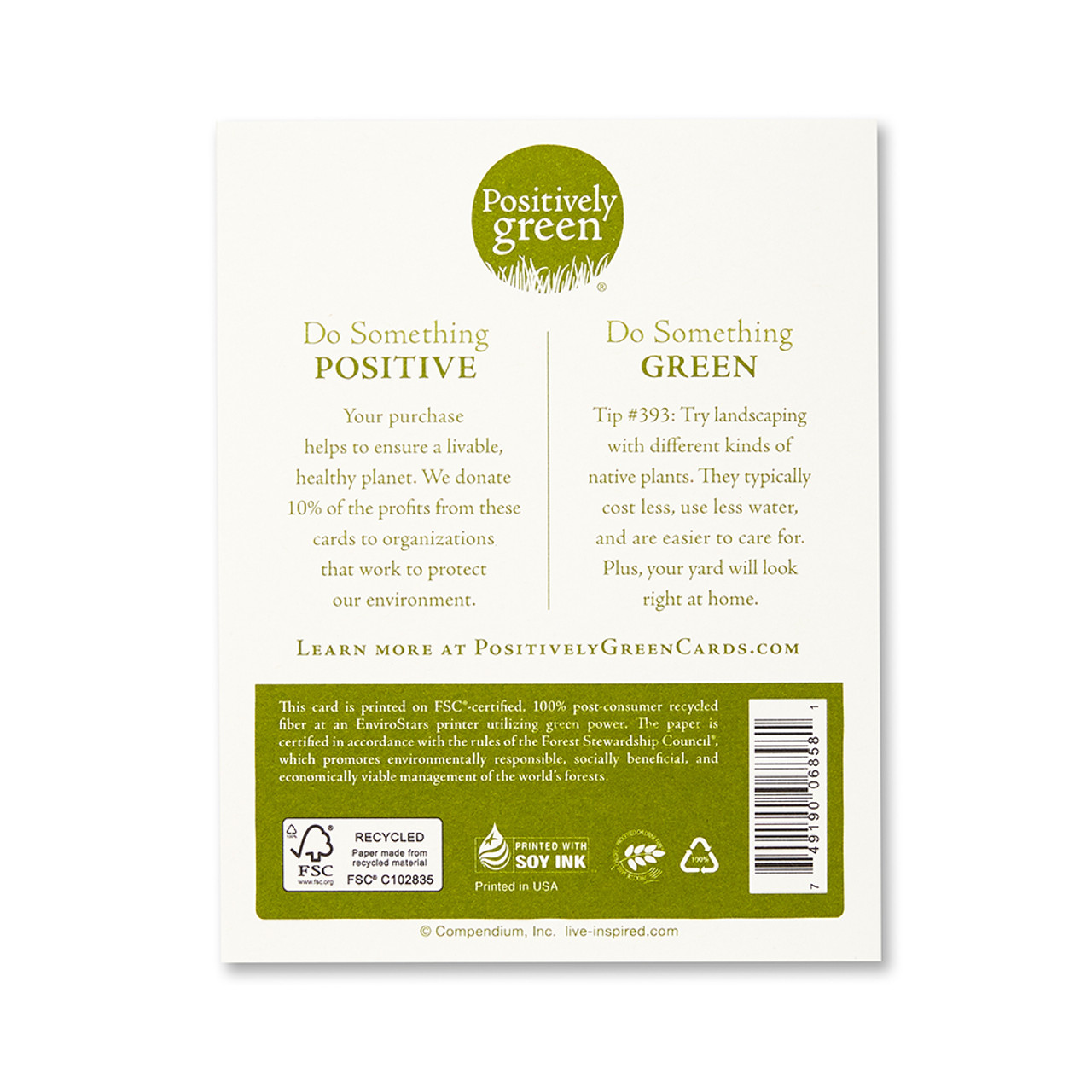 Positively Green Thank You Greeting Card - “How beautiful a day can be when kindness touches it!” —George Elliston - Mellow Monkey