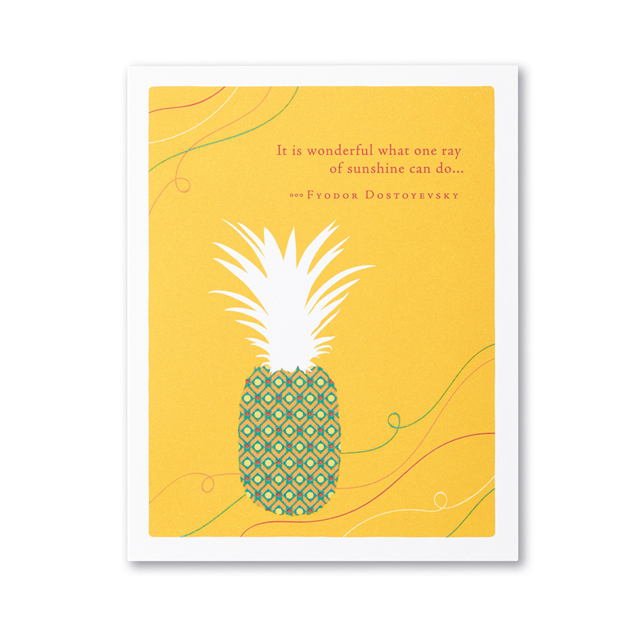 Positively Green Thank You Greeting Card - "It is wonderful what one ray of sunshine can do..." —Fyodor Dostoyevsky - Mellow Monkey