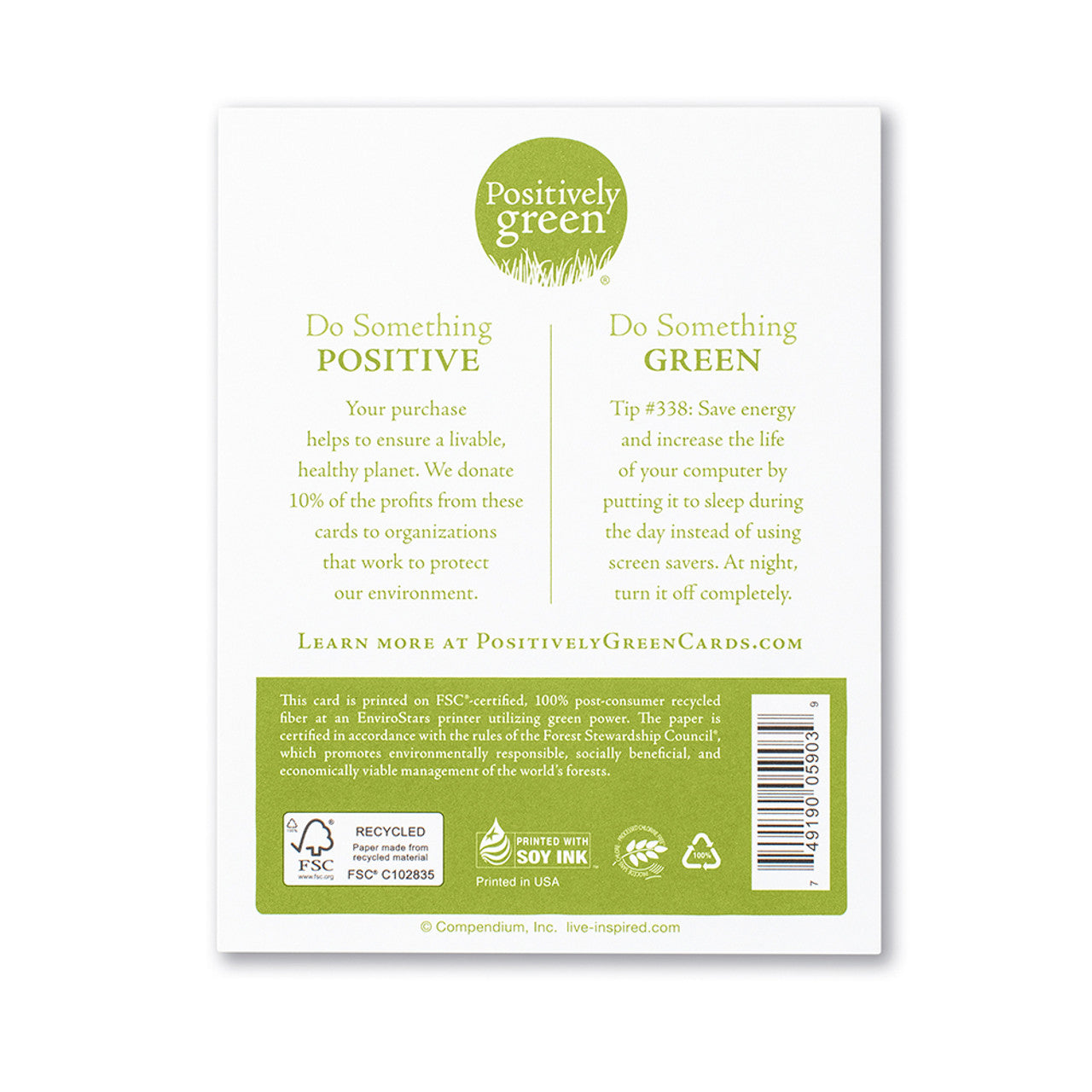 Positively Green Thank You Greeting Card - "Kind people are the best kind of people." —Unknown - Mellow Monkey