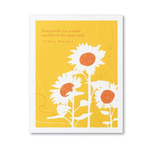 Positively Green Thank You Greeting Card - "Some people are so much sunshine to the square inch." —Walt Whitman - Mellow Monkey