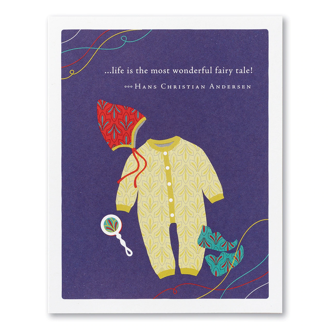 Positively Green Greeting Card - Baby Shower - “...life is the most wonderful fairy tale!” —Hans Christian Andersen - Mellow Monkey