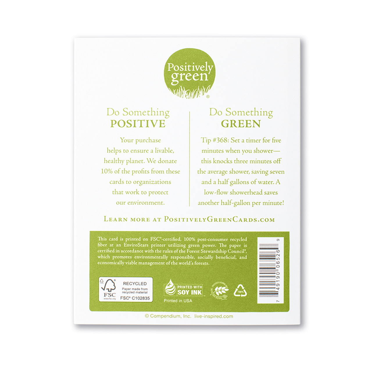 Positively Green Birthday Greeting Card - “All good things are wild and free.” —Henry David Thoreau - Mellow Monkey