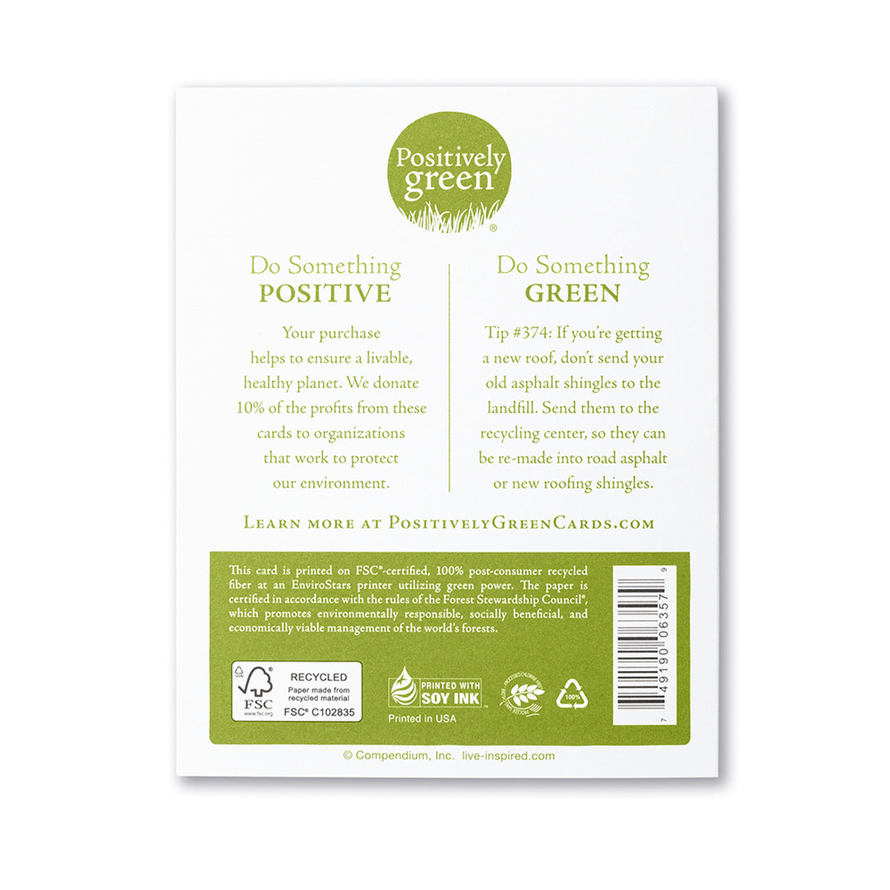 Positively Green Greeting Card - Birthday - "Good Times Become Good Memories" - Unknown - Mellow Monkey