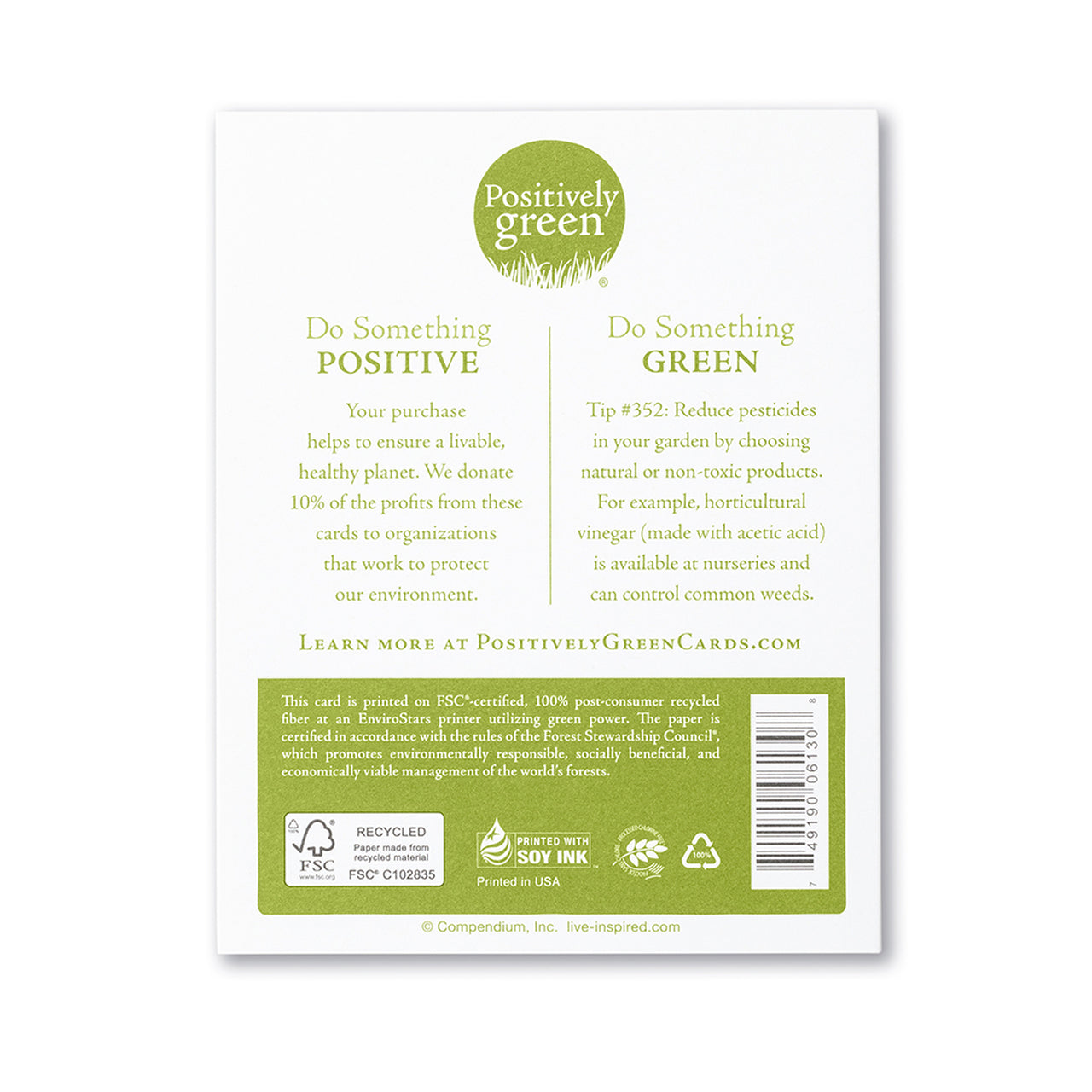 Positively Green Greeting Card - Birthday - "I Wish You Joy Of Your Birthday Twenty Times Over" - Jane Austen - Mellow Monkey