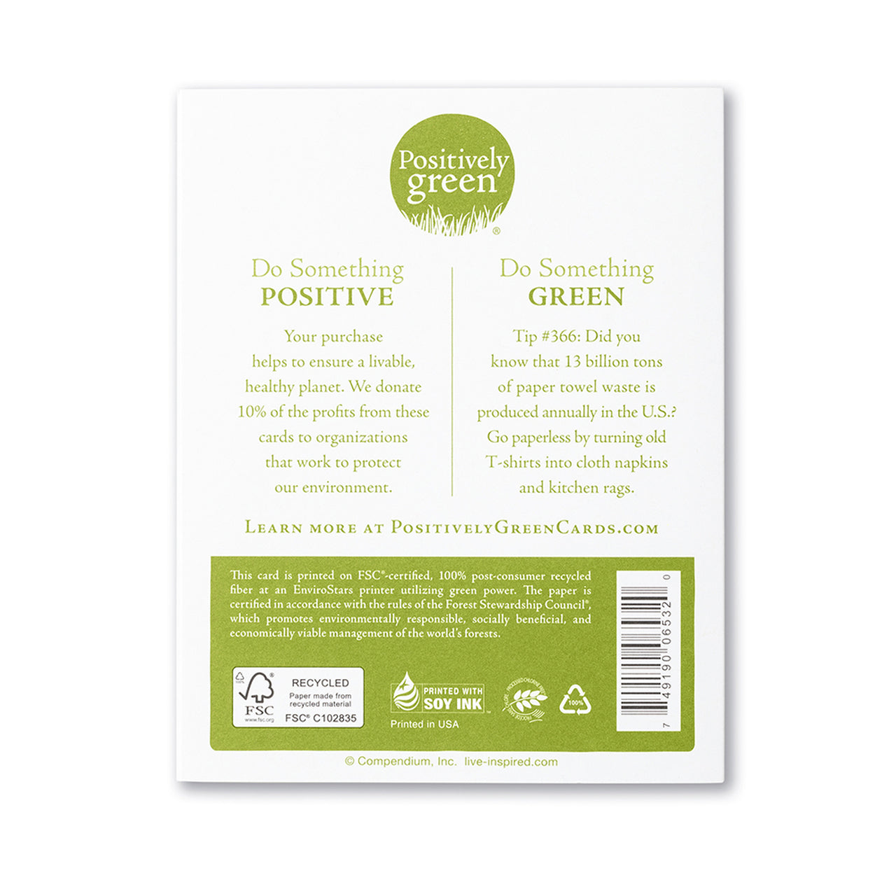 Positively Green Greeting Card - Birthday - "I've Got Nothing To Do Today But Smile" -Paul Simon - Mellow Monkey