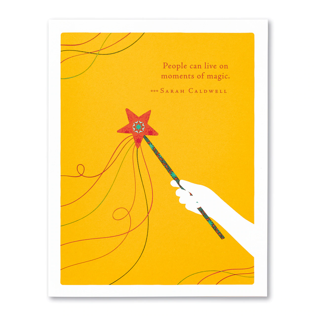 Positively Green Greeting Card - Birthday -“People can live on moments of magic.” —Sarah Caldwell - Mellow Monkey