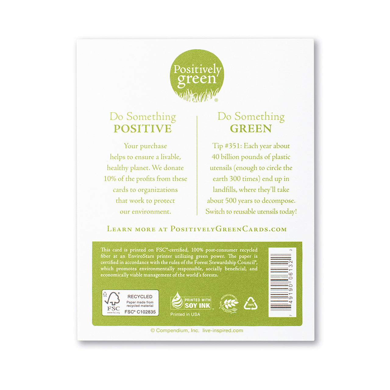 Positively Green Greeting Card - Birthday - "There Is Nothing Better Than Cake But More Cake" - Harry Truman - Mellow Monkey