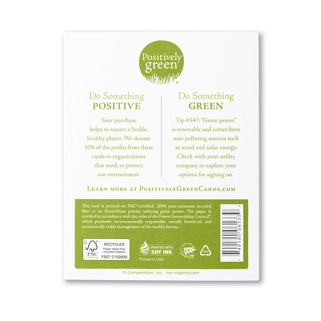 Positively Green Birthday Greeting Card - "...there is only one you in all time..." —Martha Graham - Mellow Monkey