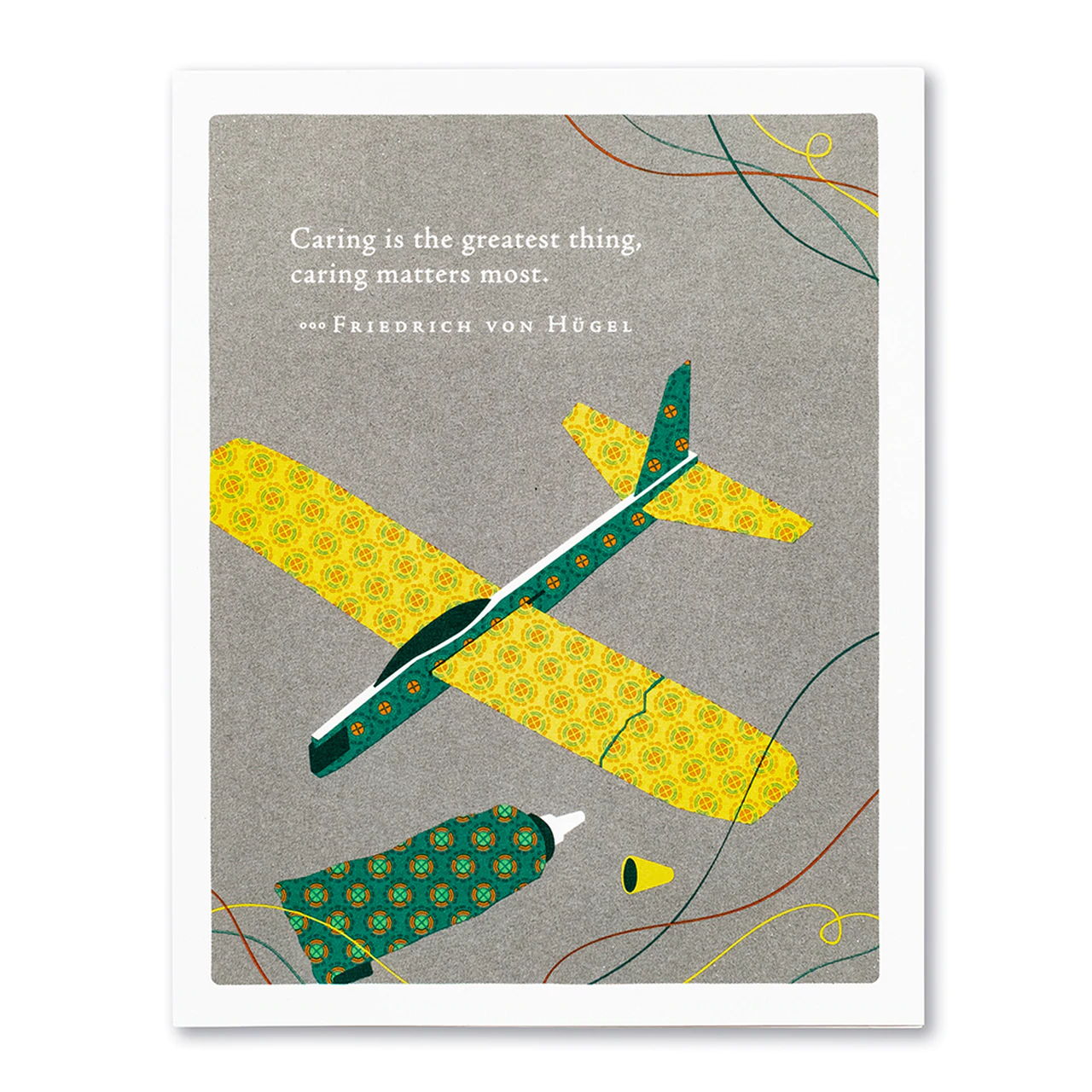 Positively Green Greeting Card - Father's Day - “Caring is the greatest thing, caring matters most.” —Friedrich von Hügel - Mellow Monkey