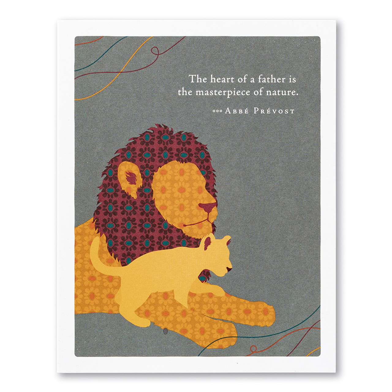 Positively Green - Dad Greeting Card - “The heart of a father is the masterpiece of nature.” —Abbé Prévost - Mellow Monkey