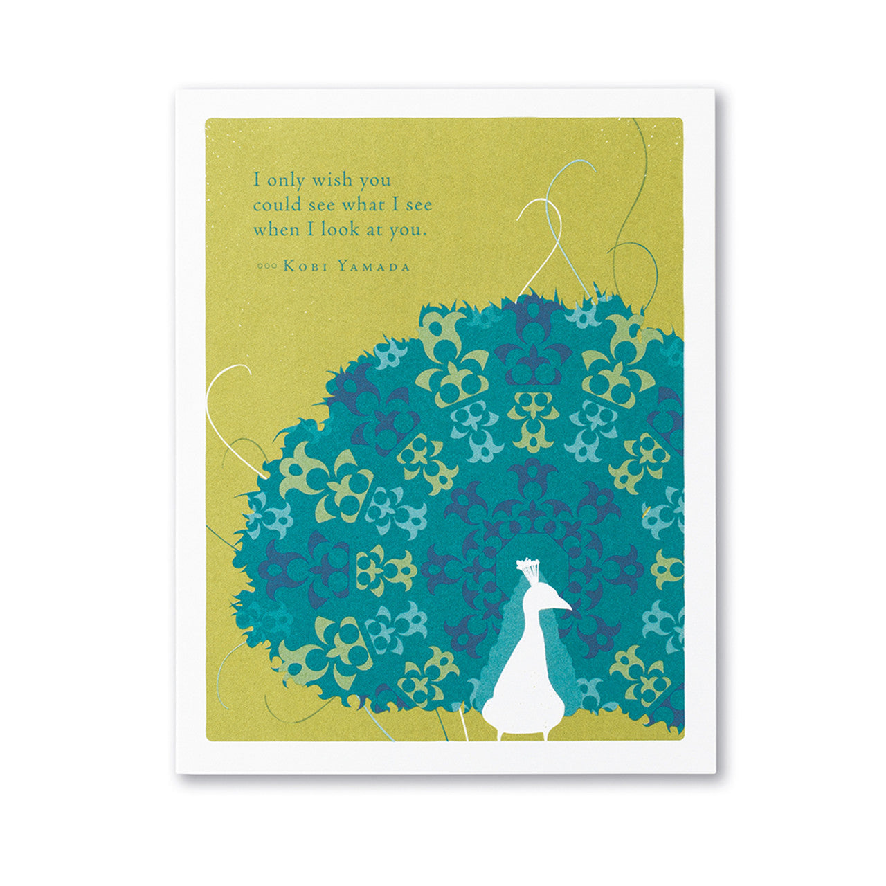 Positively Green Encouragement Greeting Card - "I only wish you could see what I see when I look at you." —Kobi Yamada - Mellow Monkey