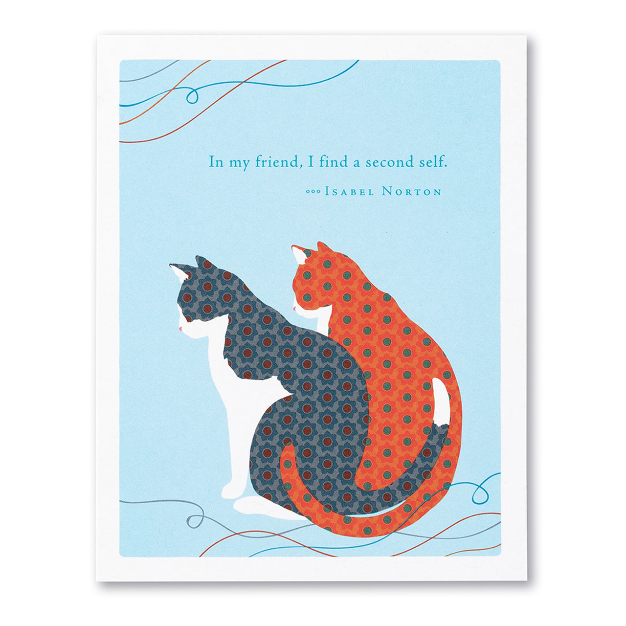 Positively Green Greeting Card - Friendship - "In My Friend, I Find a Second Self" - Isabel Norton - Mellow Monkey