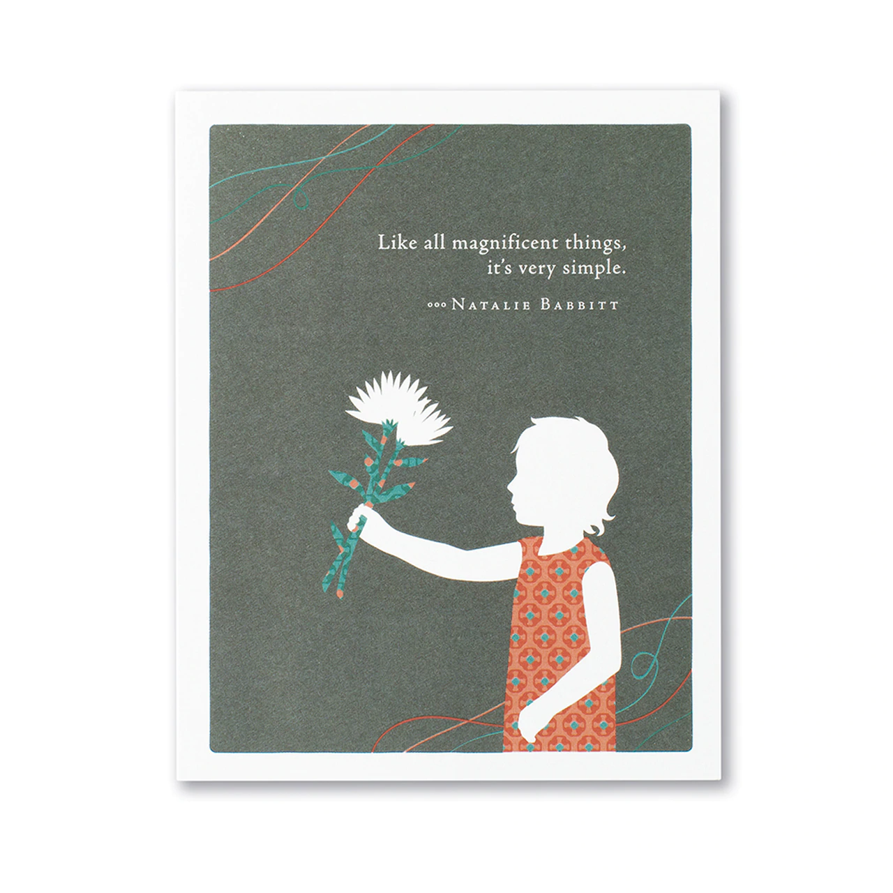 Positively Green Greeting Card - Mother's Day - “Like all magnificent things, it’s very simple.” —Natalie Babbitt - Mellow Monkey
