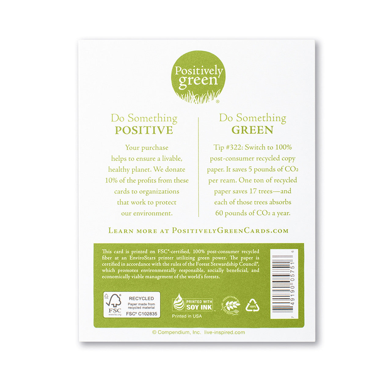 Positively Green Baby Greeting Card - "A new baby is like the beginning of all things—wonder, hope, a dream of possibilities." —Eda LeShan - Mellow Monkey