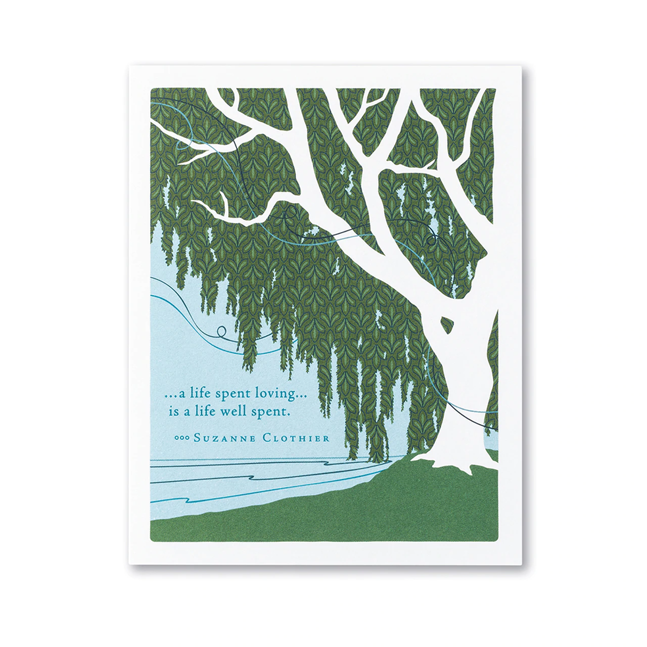 Positively Green Greeting Card - Sympathy - A Life Spent Loving Is A Life Well Spent - Mellow Monkey